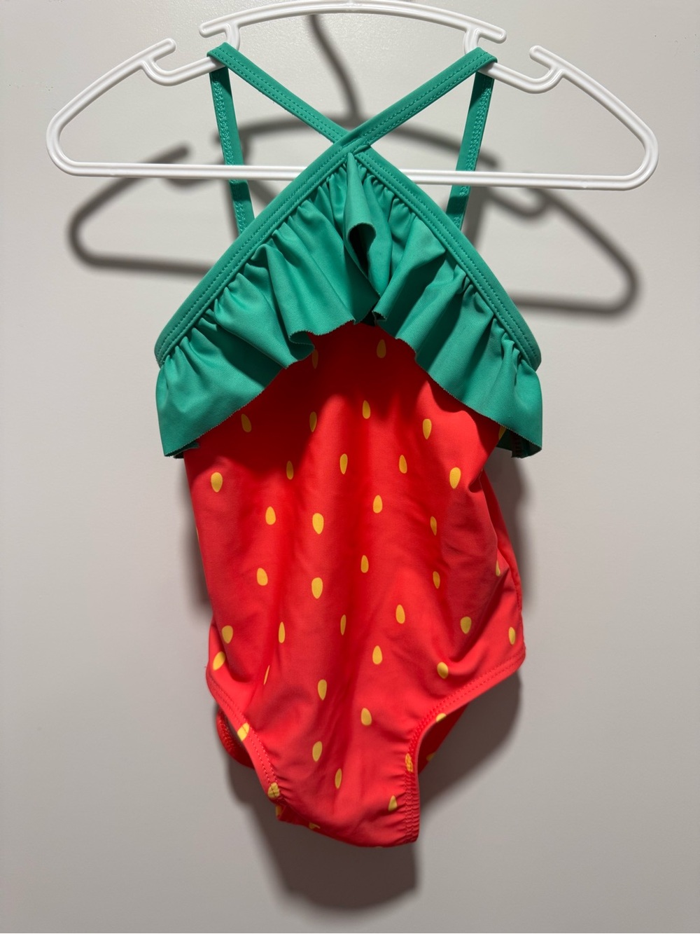 2/$15🥳 Old Navy Toddler Girls' Red & Green Strawberry One-Piece Swimsuit
